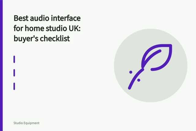 Audio interface with XLR and jack cables plugged in for home studio recording. Best audio interface for home studio UK: buyer's checklist