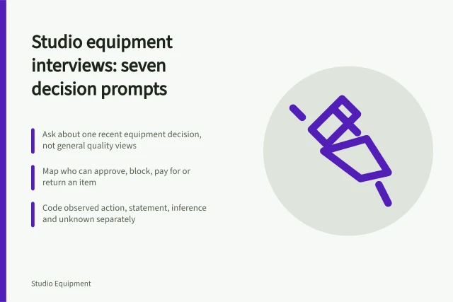 Interview prompts for recent creator studio equipment decisions. Creator studio equipment interviews: seven prompts on recent decisions
