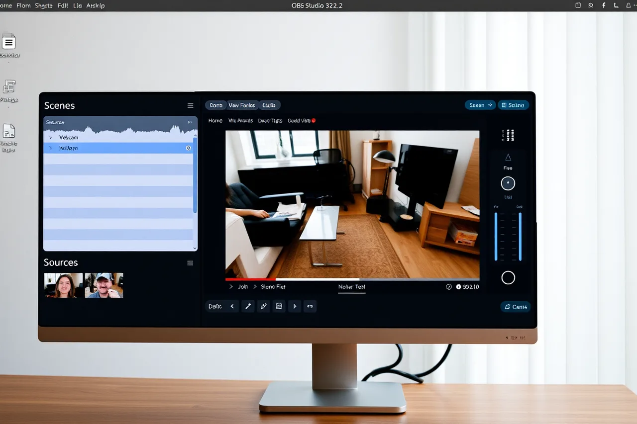 OBS Studio interface showing scenes, sources, preview, and audio mixer panels (Creator studio equipment: a dated shortlist of four desktop tools)